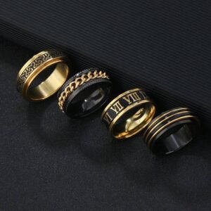 4pcs Stylish Stainless Steel Rings